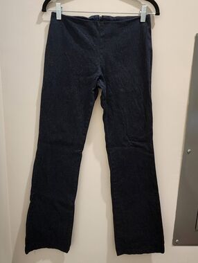 90s Y2K Low Rise Sparkly Dark Navy Straight-Leg Pants